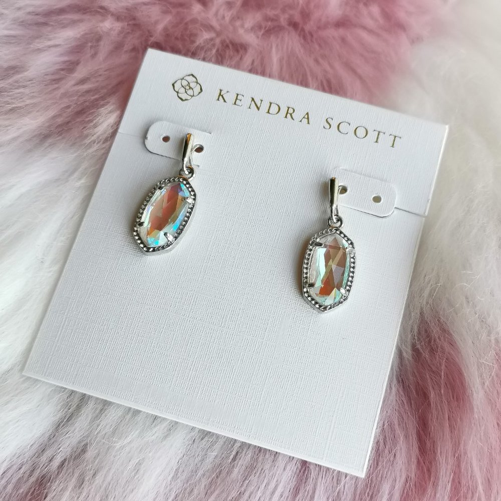 Kendra Scott Lee Silver Earrings Dichroic Glass
